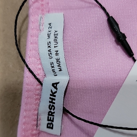 Bershka Size XS Bubblegum Pink Longline Bandeau Top, Side Slits, NEW with Tag - Picture 12 of 14